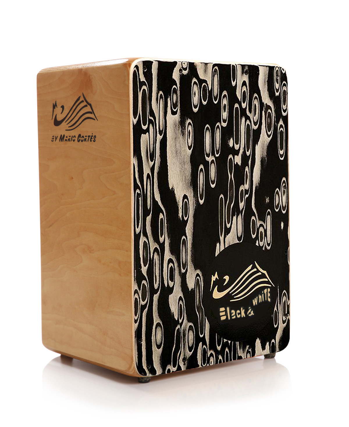 Cajon Flamenco Mario Cortes Black White 楽器 La Sonanta Flamenco