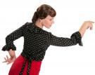 Flamenco blouse black with white dots