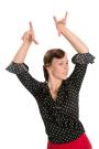 Flamenco blouse black with white dots