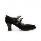 Flamenco dance Shoe Dos Correas Suède Black 