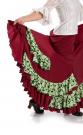 Flamenco Dance Skirt Triana FL Bordeaux/Green