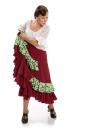Flamenco Dance Skirt Triana FL Bordeaux/Green