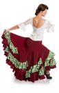 Flamenco Dance Skirt Triana FL Bordeaux/Green