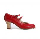 Flamenco dance Shoe Dos Correas Red Leather