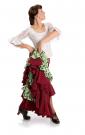 Flamenco Dance Skirt Triana FL Bordeaux/Green
