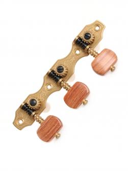 ギターのチューニングマシンハウザースタイル、ローズウッドボタン付き真鍮