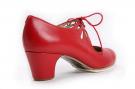 Flamenco dance Shoe Cordado Calado Red Leather